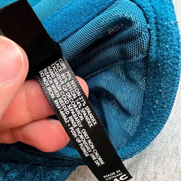 Torrid Women's Plus Size 44C Blue Push-Up Front-Close Bra Lace Back - Picture 10 of 10